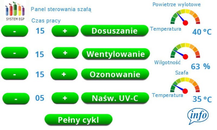 Szafa do dezynfekcji typ 2 z dosuszaniem EGP: ozon, UV-C i nano srebro