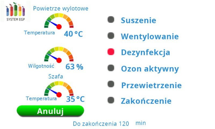 Szafa do dezynfekcji typ 2 z dosuszaniem EGP: ozon, UV-C i nano srebro