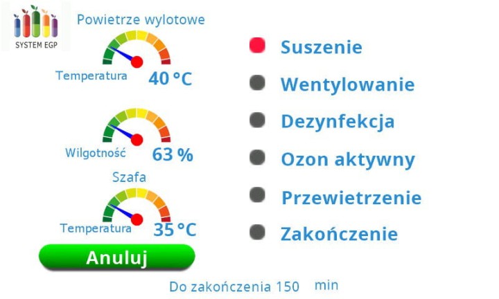 Szafa do dezynfekcji typ 2 z dosuszaniem EGP: ozon, UV-C i nano srebro