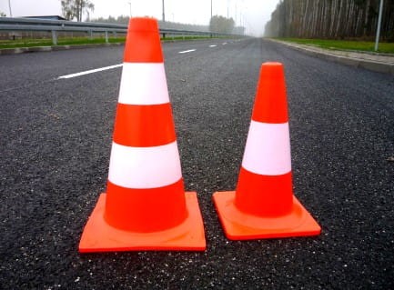 Pachołek drogowy 50 cm, pomarańczowy odblaskowy