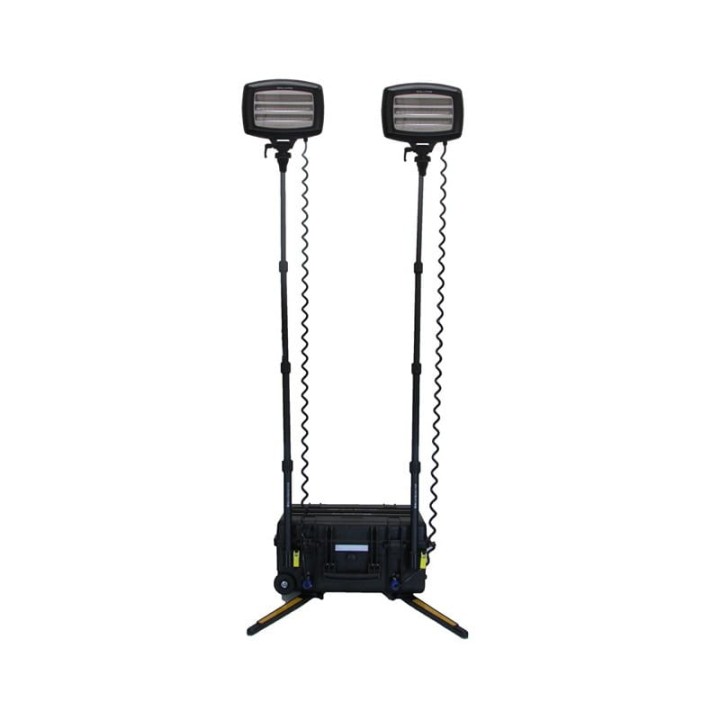 Akumulatorowy maszt oświetleniowy NightSearcher SOLARIS DUO 2x20.000 lumenów SLA 38 Ah