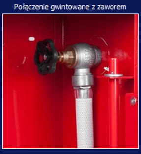 Hydrant wewnętrzny W25/30G boczny, wnękowy (podtynkowy) z wężem półsztywnym 25mm dł. 30m i miejscem na gaśnicę