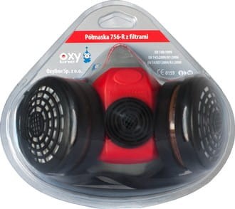 Półmaska wielogazowa Oxyline Climax 756-R + 2 pochłaniacze A1, gumowa