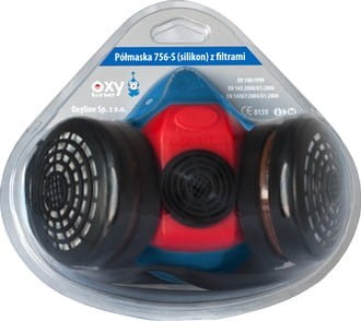 Półmaska wielogazowa Oxyline Climax 756-S + 2 pochłaniacze ABEK1, silikonowa