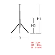 Maszt oświetleniowy dookólny Sonlux POWERTUBE II M, 20000 lm, IP-65 statyw wymiary