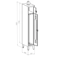 Szafka ubraniowa MDP STRN300/1 na nogach, jednoosobowa, wymiary
