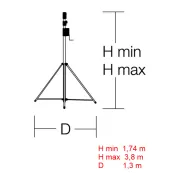 Maszt oświetleniowy dookólny Sonlux POWERTUBE II L PROLINE, 41500 lm, IP-65 wymiary statywu