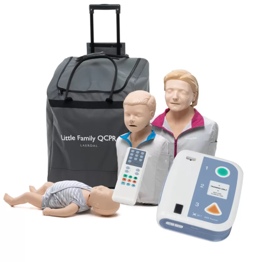 Zestaw fantomów Leardal Little Family QCPR + defibrylator AED szkoleniowy XFT-120C+