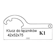 Klucz do łączników K1 wymiary