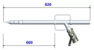 Lanca gaśnicza TARAN 920mm, INOX, przebija ściany i blachę 2